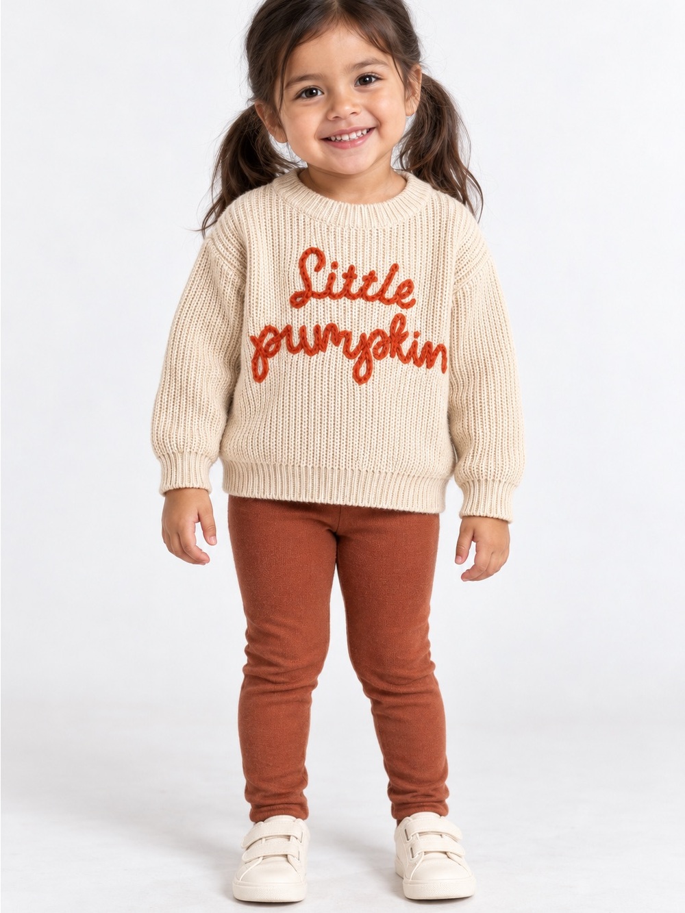 Little Pumpkin Beige Sweater-
1-2T